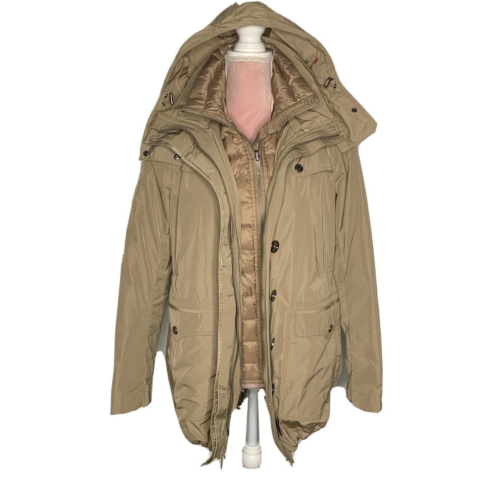 Burberry Brit Rain Jacket And Puffer Jacket Size 6 Beige Iconic Pattern Gorgeous