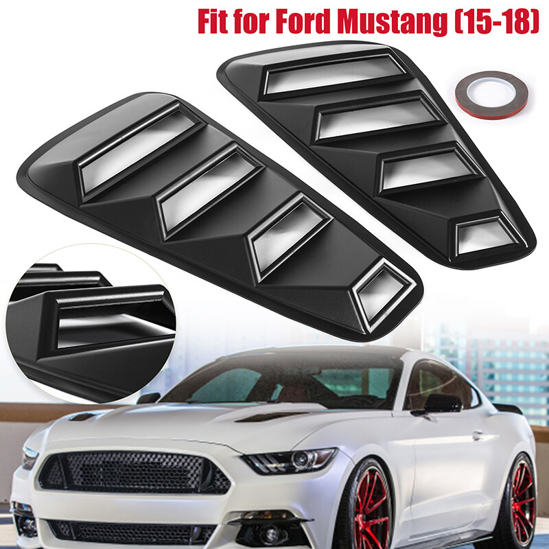 2x For 2005-2014 Ford Mustang 1/4 Quarter Side Window Louvers Scoop Cover Vent
