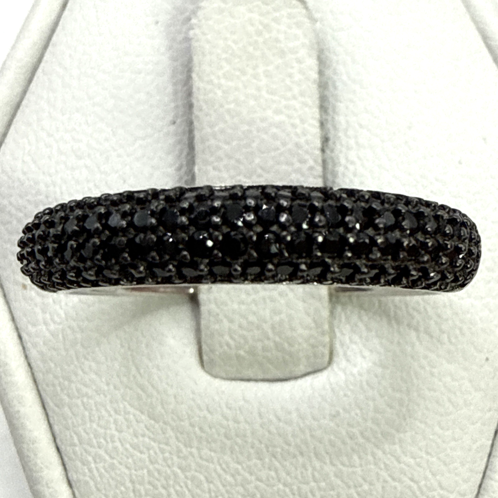Stunning .925 Vintage Sterling Silver Estate Ring Size 7 w- Black stone
