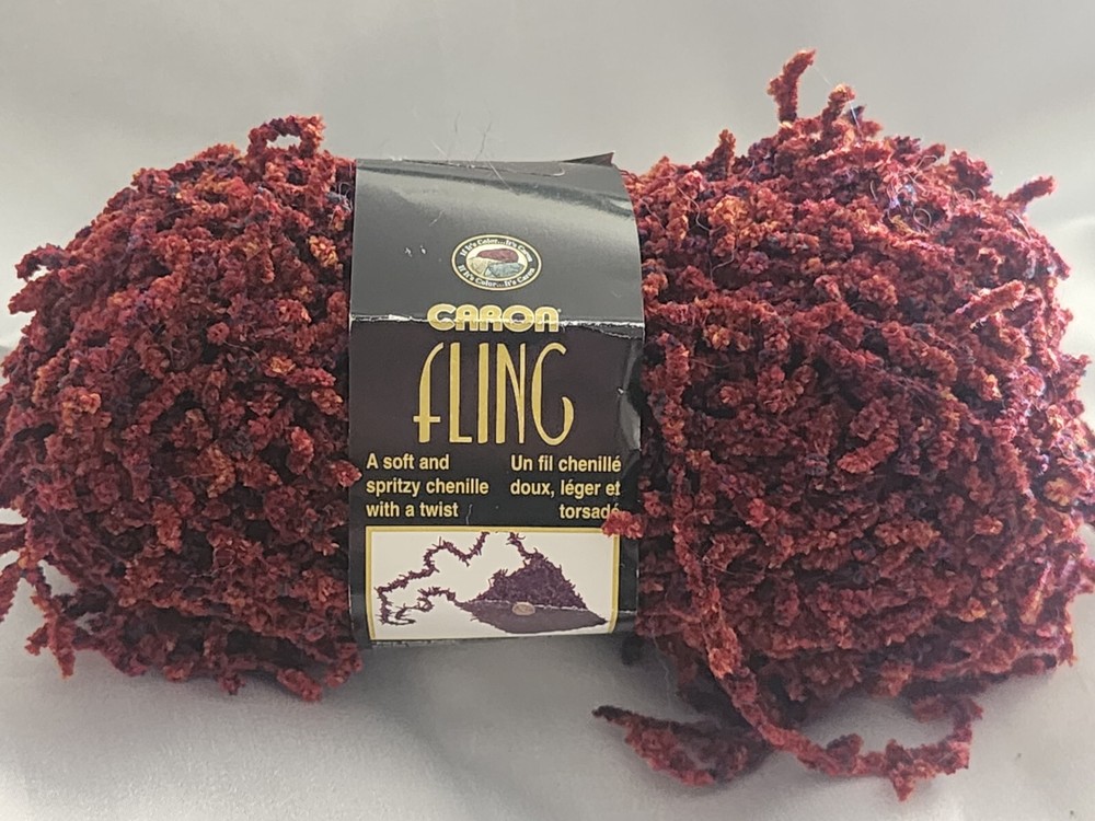 1 Caron Fling Chenille Bulky #5  Weight Yarn  Color # 0003 PAPRIKA  1.76 oz.