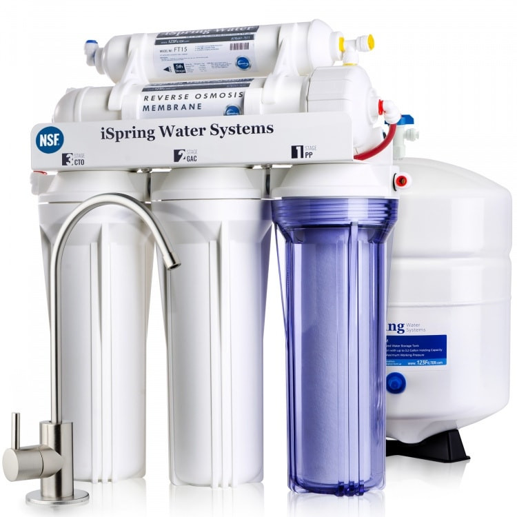 iSpring RCC7 5-Stage Under Sink Reverse Osmosis Drinking White