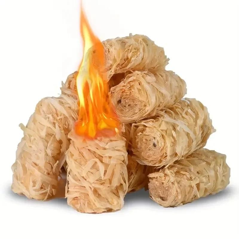 30/100pcs Natural Wax Wood Fire Starter Sticks for Fireplace Bbq Stove Oven Char