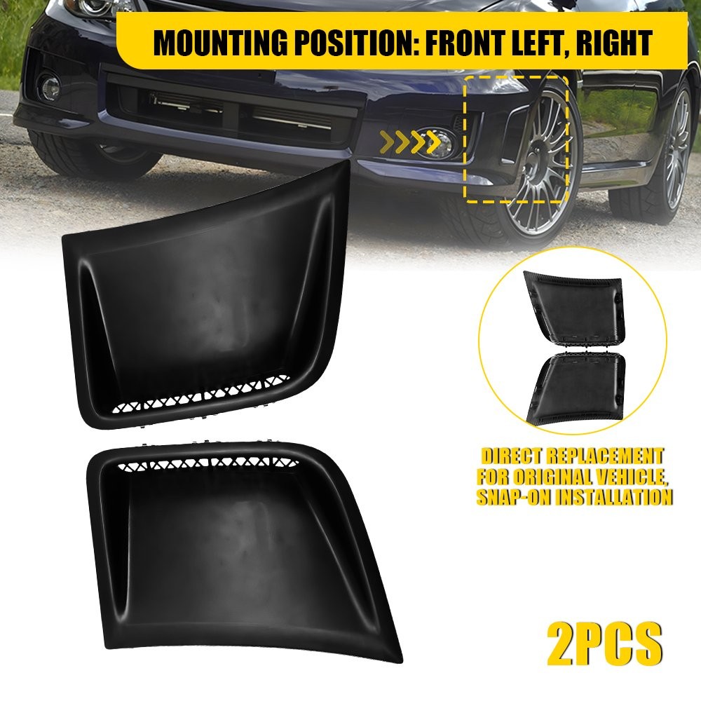 Front Bumper Side Air Vent Covers For Subaru Impreza WRX STI 2008-2014 Black EPU