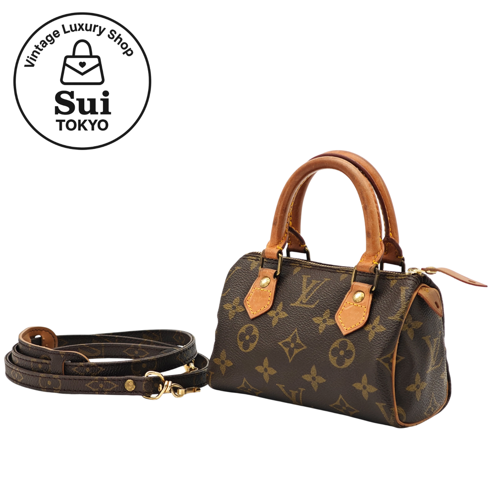 LOUIS VUITTON Mini Speedy Monogram Handbag M41534 Authentic Brown 0087