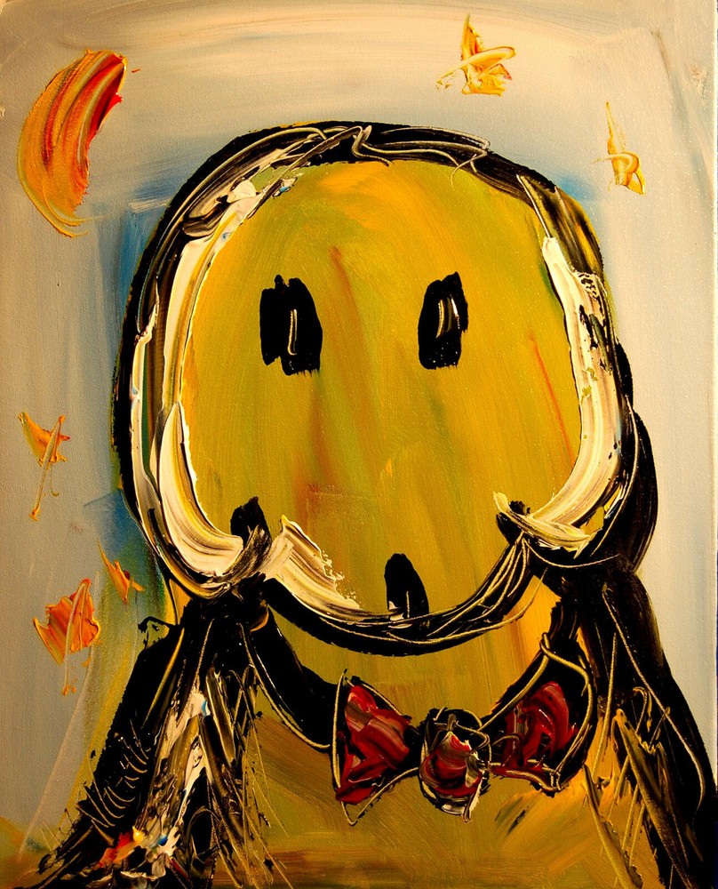 DOGS PORTRAIT  abstract SIGNED  Original Oil Painting canvas IMPRESSIONIST TH56