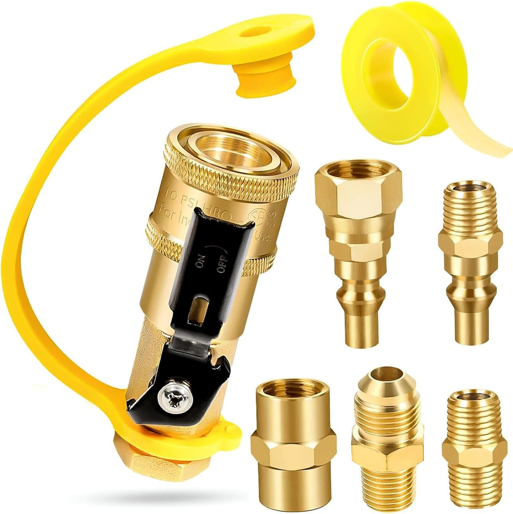 7 Pcs Propane Quick Connect Fittings 1/4