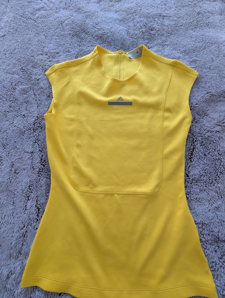 Adidas Stella McCartney Tank Top Tennis Gym Small Yellow Stretch Women Sample