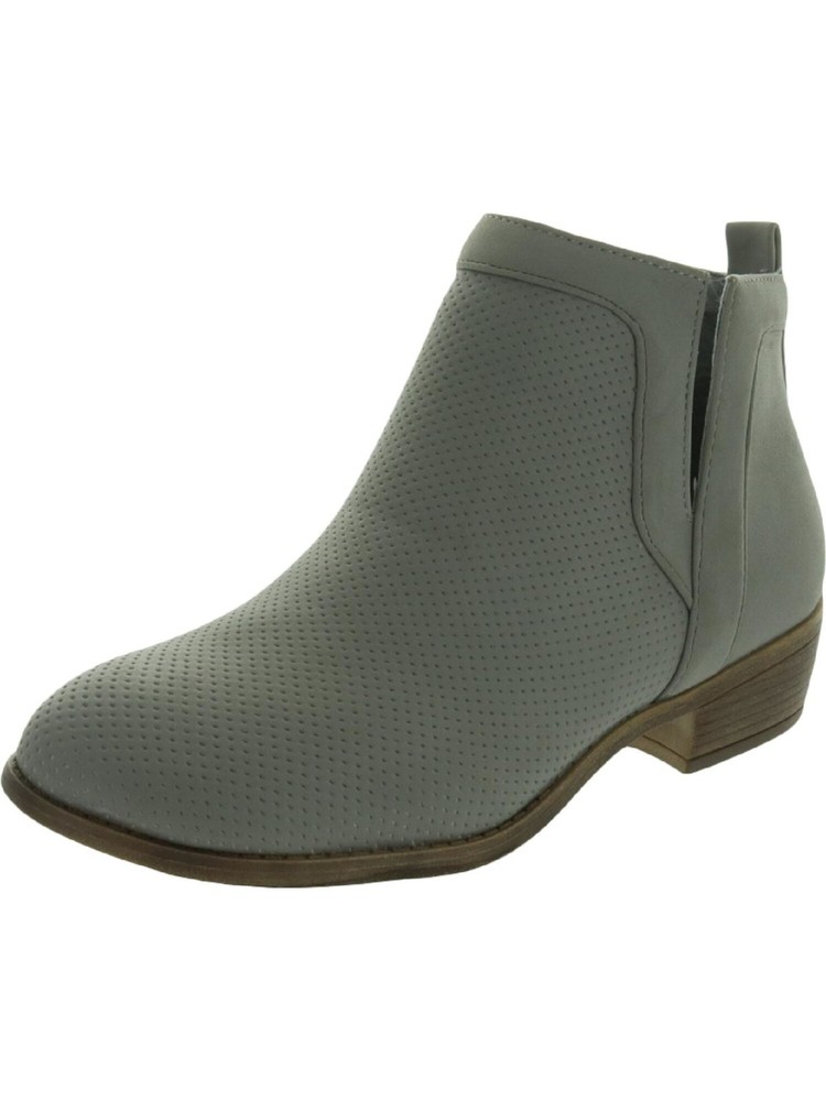 JOURNEE COLLECTION Womens Gray Slits Lainee Round Toe Slip On Booties 6.5 M