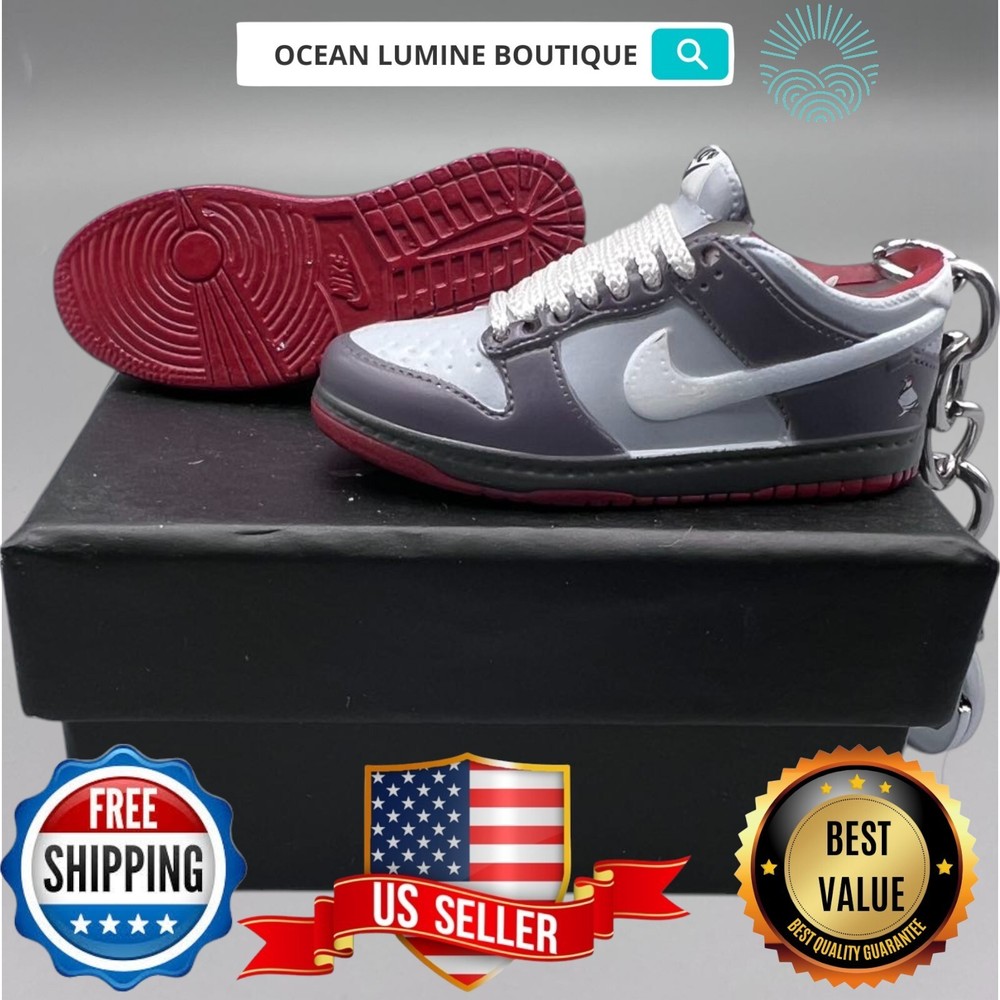 SB DUNK 3D Mini Sneaker Keychain, Jordan Sneaker Collectible, Box Options