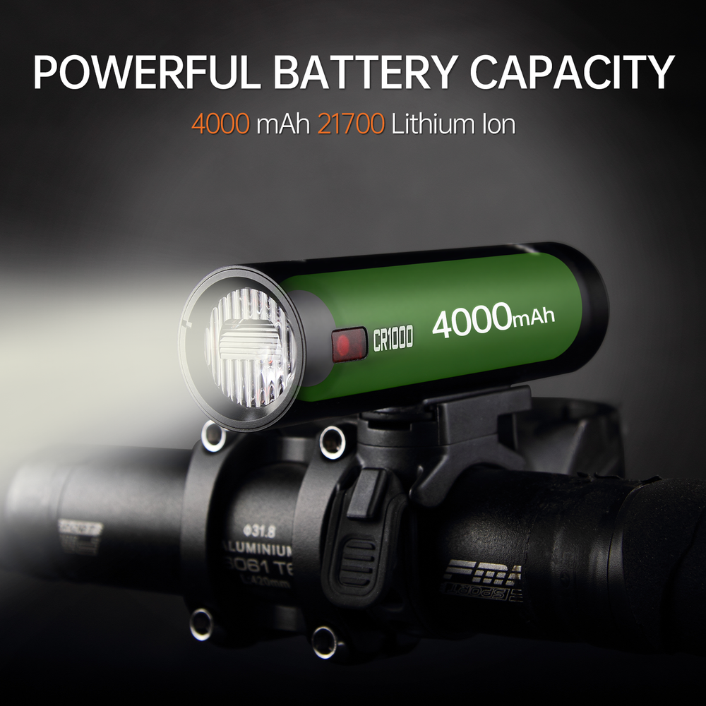 RAVEMEN CR1000+AUB01 Front Bike Light Bicycle Head Lamp Rechargeable Anti-Glare