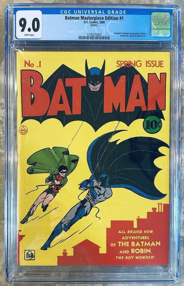 BATMAN #1 MASTERPIECE EDITION (Marvel, 2000) BOB KANE, CGC 9.0 WHITE PAGES 🔥