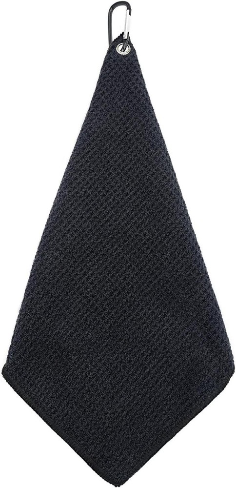 Premium Black Microfiber Golf Towel with Carabiner Clip