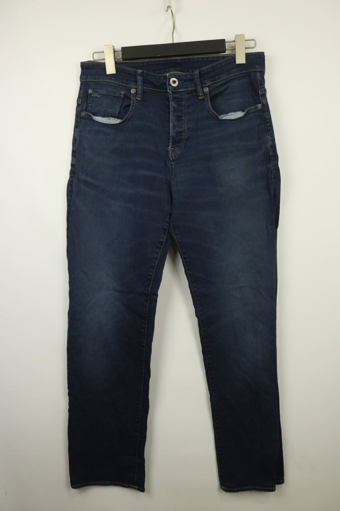 G-STAR RAW Denim 3301 RELAXED Blue Straight Jeans Size W30 L32 Button Fly