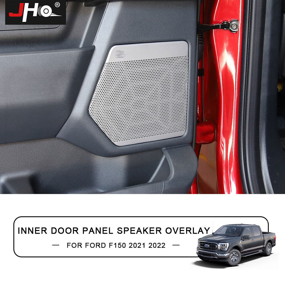 For 2021-2025 Ford F-150 LTD Door Speaker Sound Panel Cover Trim Silver W/ LOGO