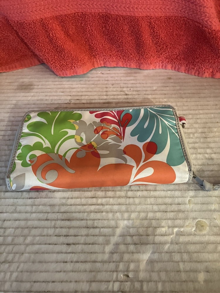 Thirty-one Floral Wallet Coupon Organizer White Gray 4.5 x 8 Unused DWK-image