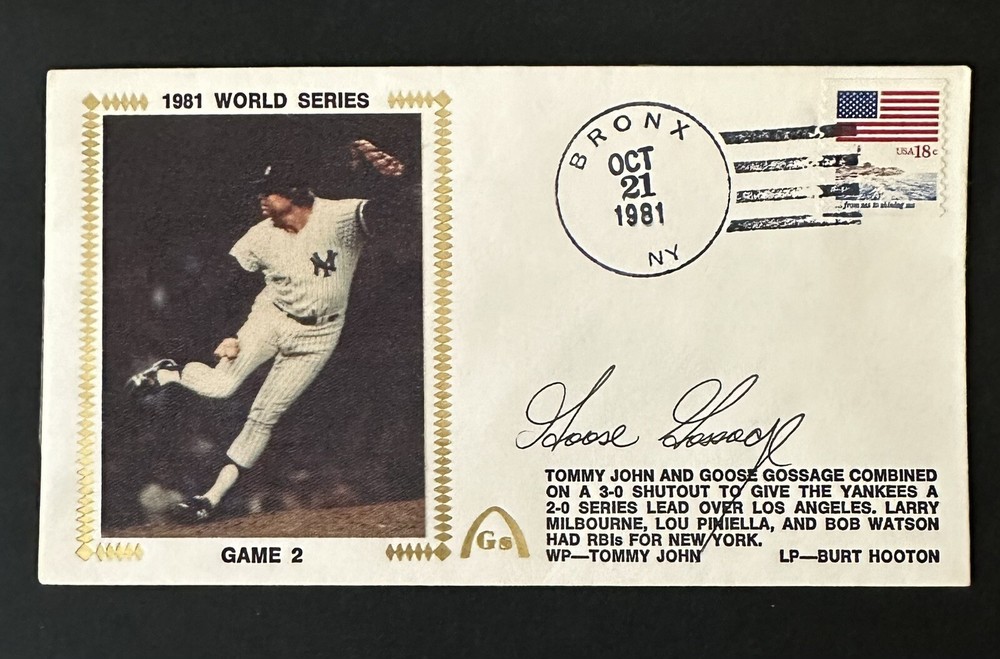 Goose Gossage 1981 World Series Game 2 Autographed First Day Cover