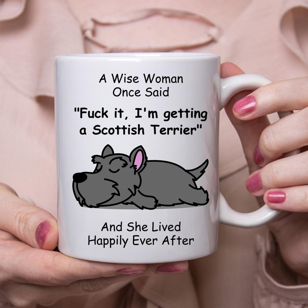 Funny Scottish Terrier Gift For Women White Coffee Mug Coffee Cup