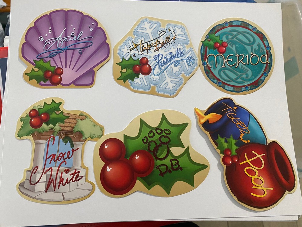 Disney World Character Autograph Cards Secret Santa Limited Edition Set of 6-image