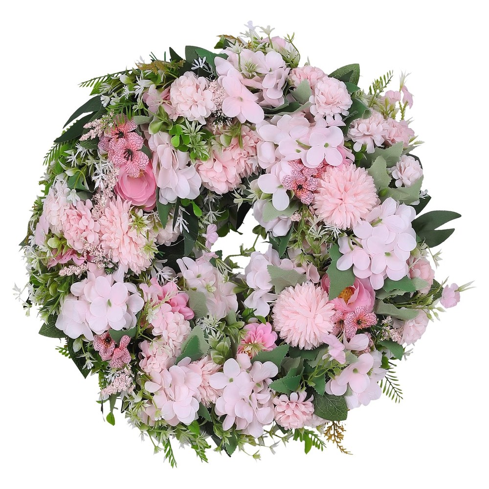Peony Wreath for Front Door Artificial Floral Fall Decor Door Hanging Wreath