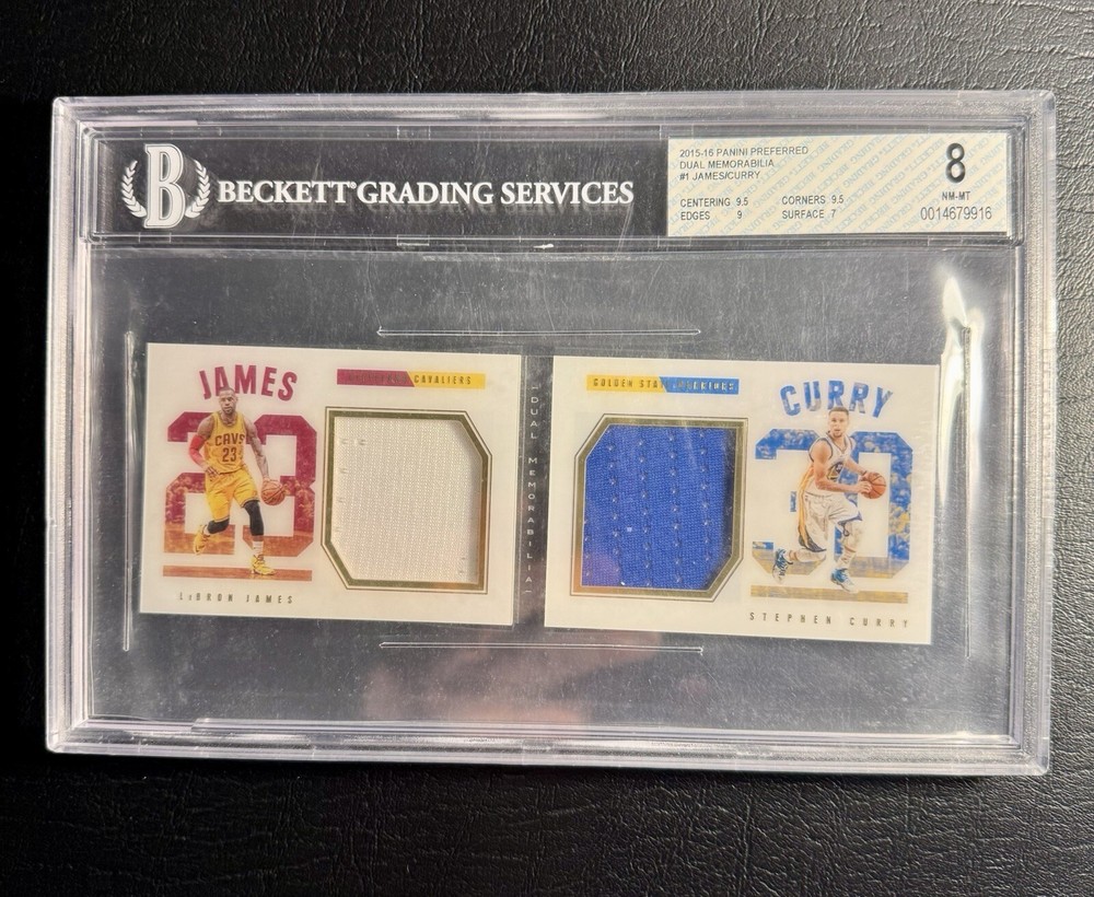 2015-16 Panini Preferred LEBRON JAMES & STEPHEN CURRY /199 Dual Game Jersey RARE