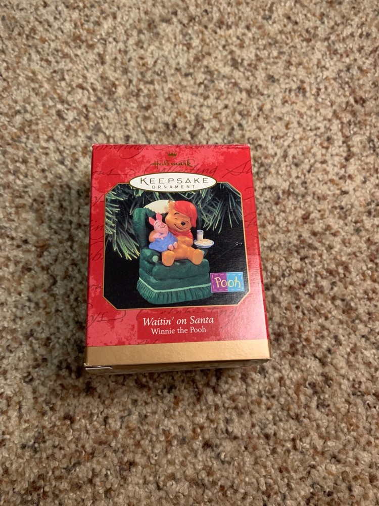 Winnie the Pooh Piglet Waitin' On Santa Christmas Ornament Disney Hallmark 1997