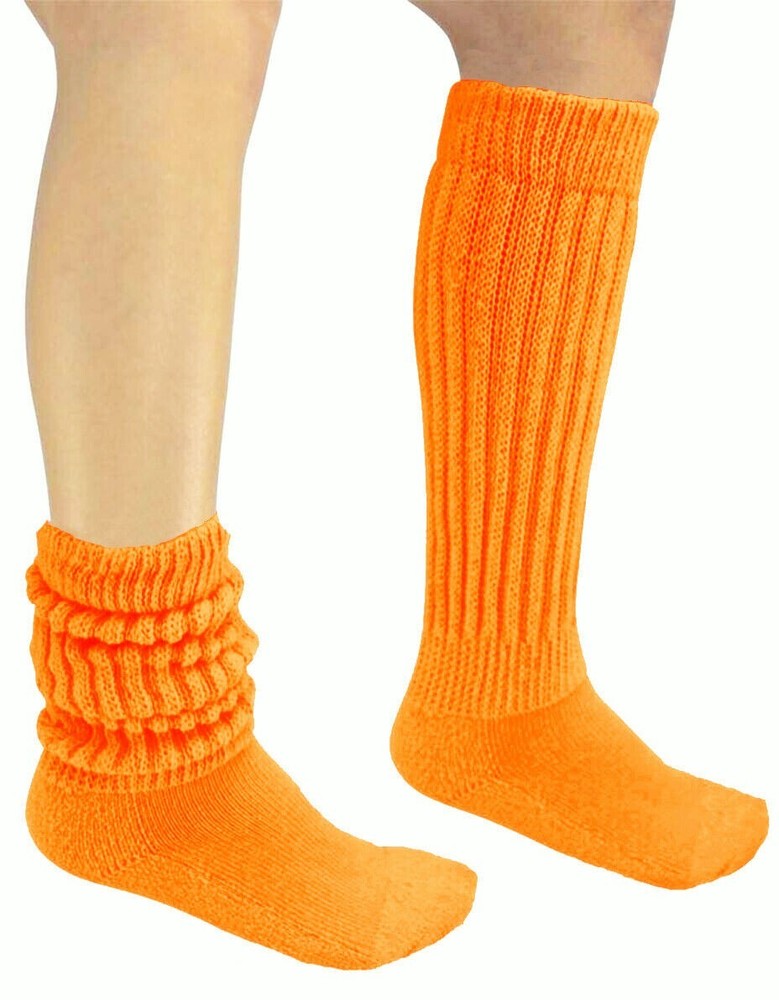 Lt Orange Hooters Uniform Slouch Socks for Workout Running Soccer Walking Hiking School