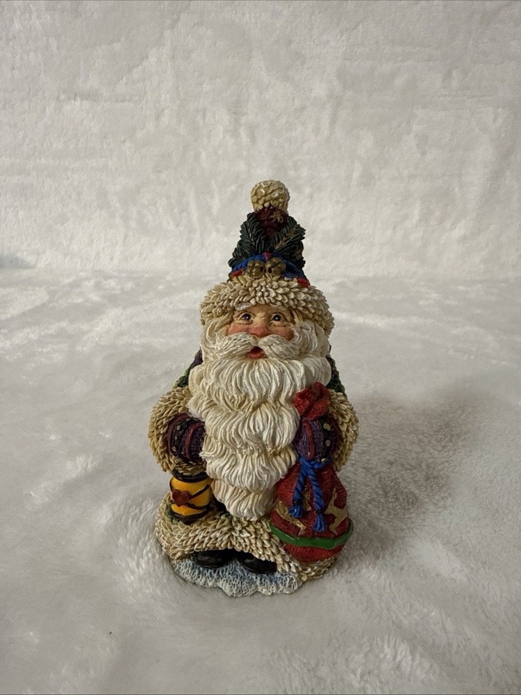 Crinkle Claus 1994 Santa Christmas Figurine by Possible Dreams Vintage Toy Sack