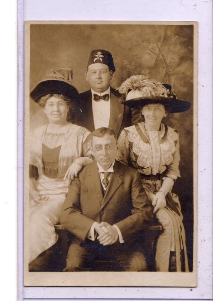 Real Photo Postcard RPPC Group Portrait - Shriner Mason