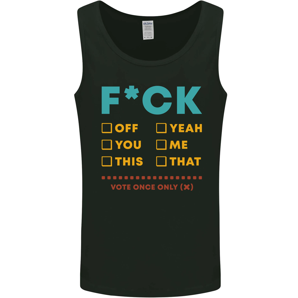 Funny Offensive Fook Off Yeah Mens Vest Tank Top