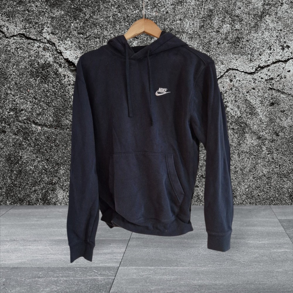 Nike Sportswear Dri-Fit Fleece Hoodie Men's S Small Black Cotton Blend Pullover
