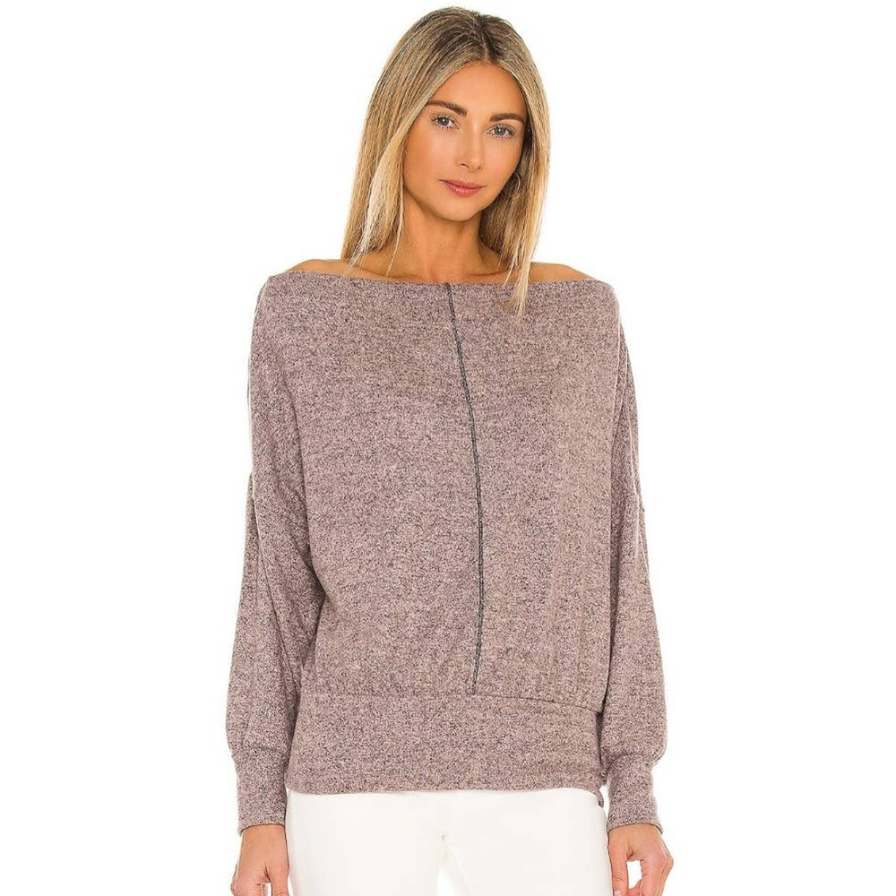 NEW Revolve Lovers + Friends Blouse Top Sweater Size M Boatneck Mauve Pink $128