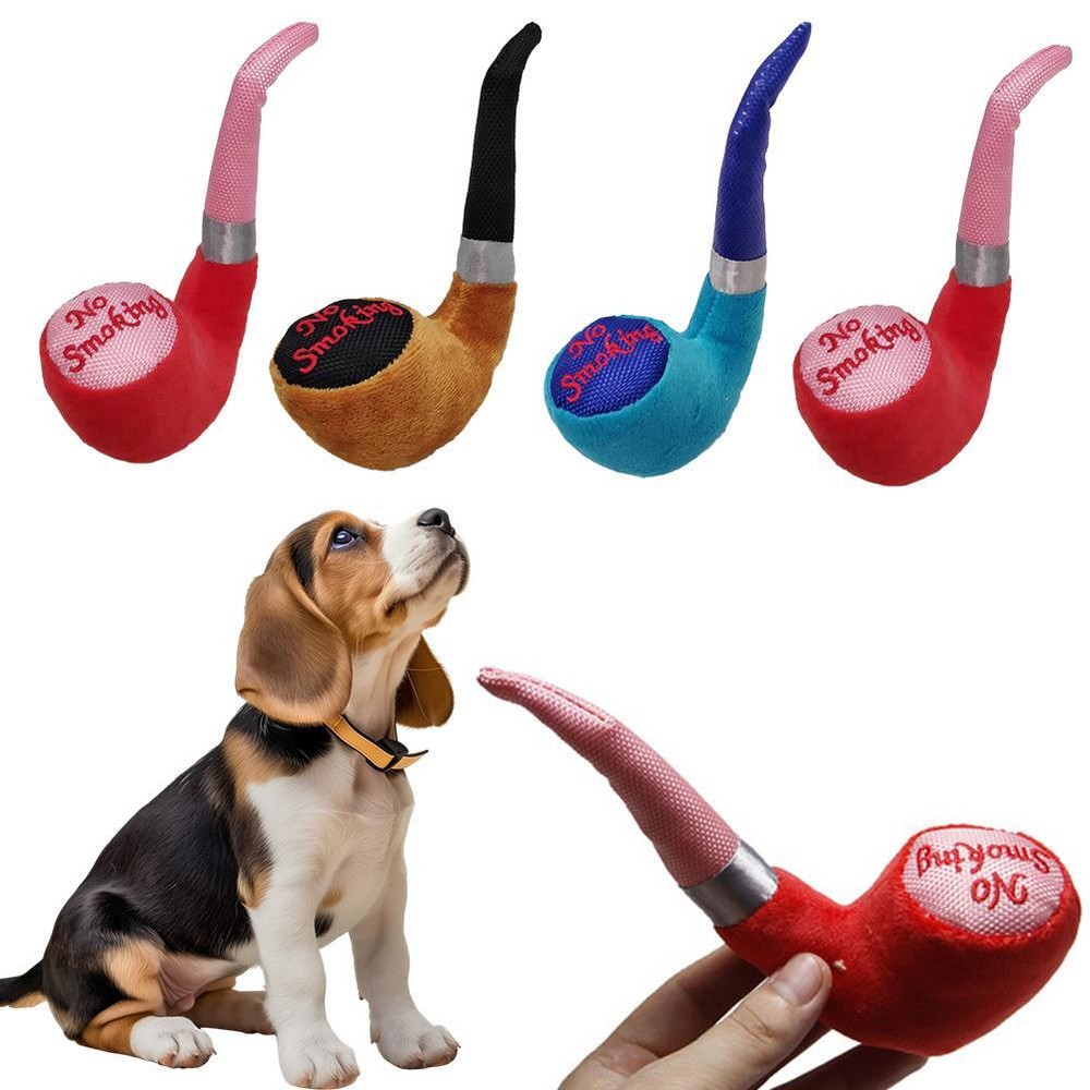 Dog Squeakers For Pet Toy Dog Pipe Smoke Plush Interactive Toy T7N7