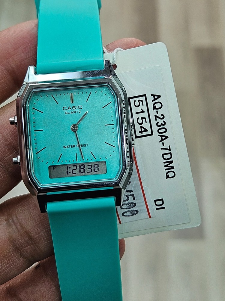 Casio AQ-230A-7DMQ Quartz Analog Digital Watch Turquoise Strap | Original | New