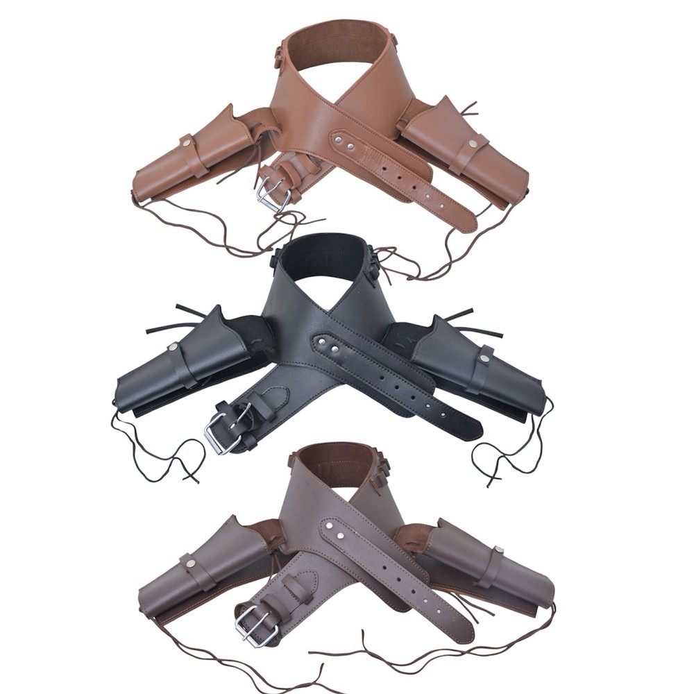 COWBOY GUN REVOLVER HOLSTER BELTS GENUINE LAETHER BROWN TAN BLACK COLOUR UNISEX
