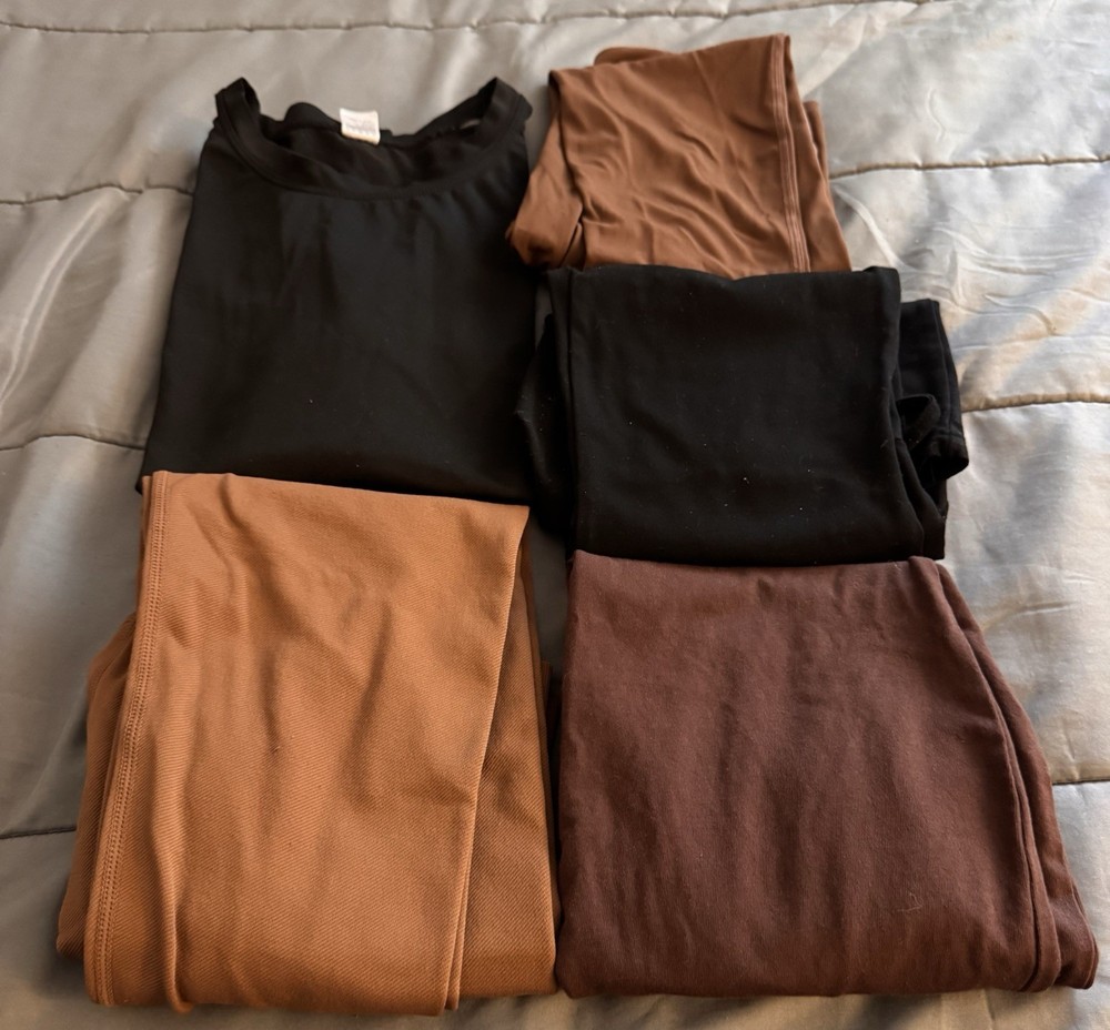 Paxton & Love J Women's Ankle Leggings Lot, Size S, Black Brown Tan