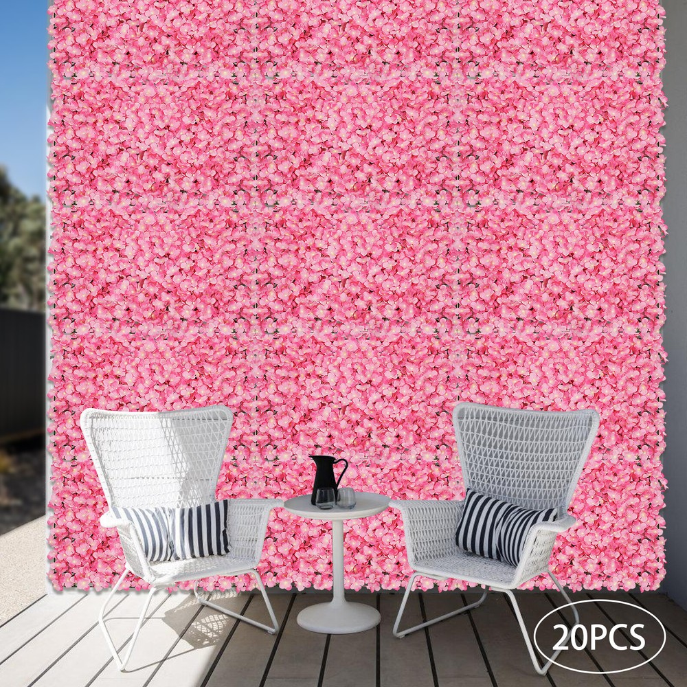 20Pcs Silk Artificial Flower Wall Panel Wedding Backdrop Floral Decor 16