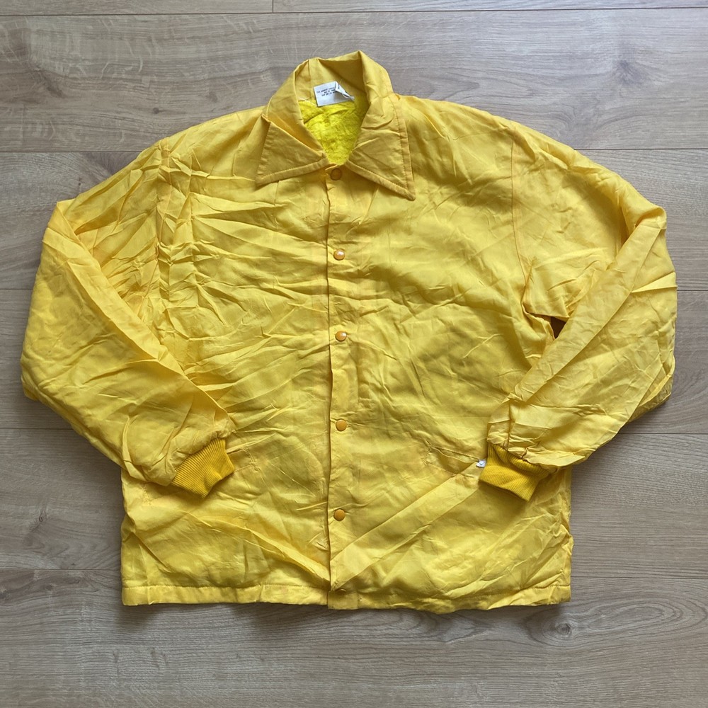 Holloway Mens Large Yellow Nylon Windbreaker Coach Jacket