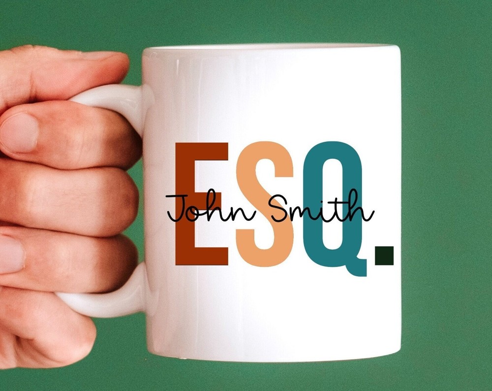 Custom Lawyer Esq Mug - Funny Gift for Him - Attorney Coffee Mug