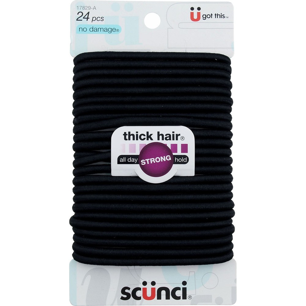 Scunci No Damage All Day Hold Hair Elastics, 24 Ct