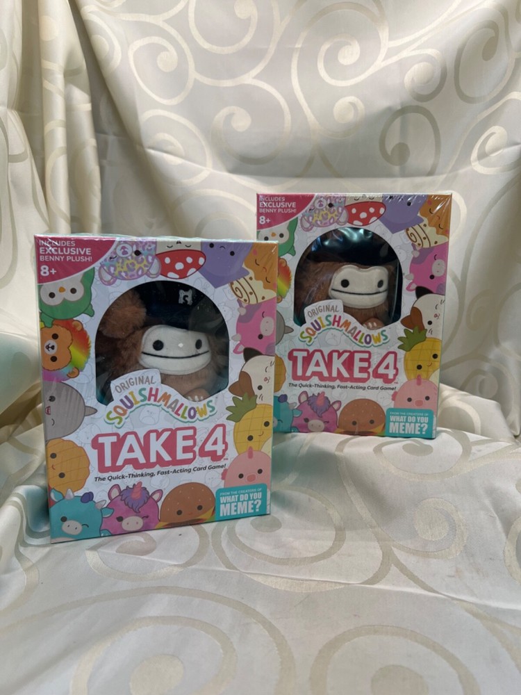 Collectible Squishmallows Take 4 Card Game Benny The Bigfoot Plush - NEW, SEALED