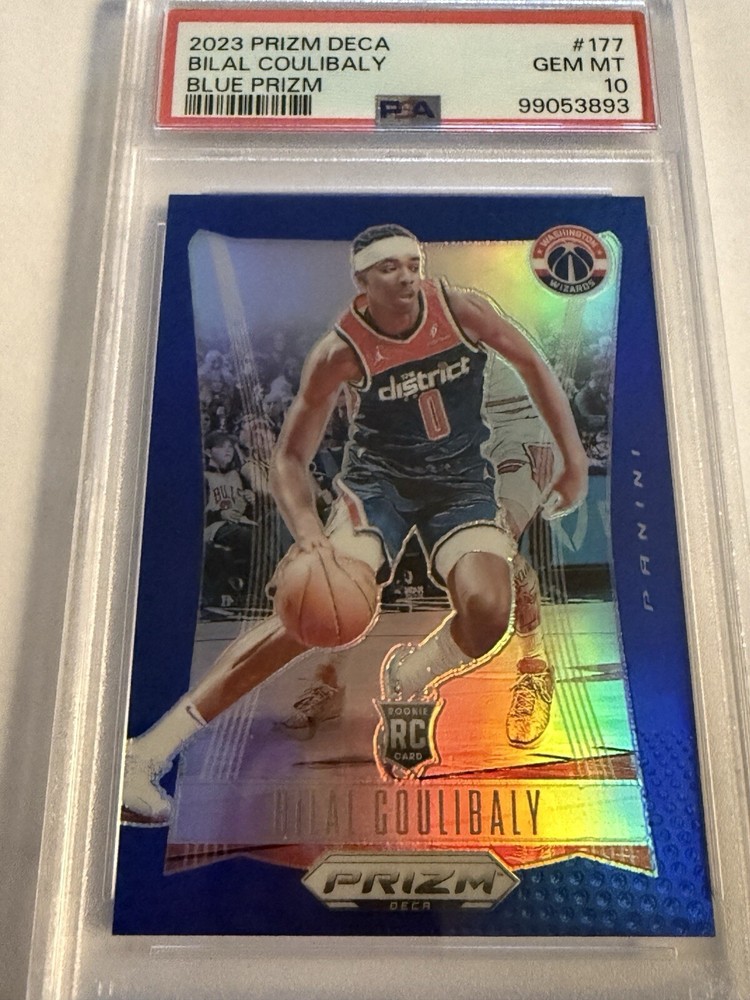 2023-24 Panini Prizm Deca Blue Prizm #177 Bilal Coulibaly RC /149 PSA 10 Gem Mint