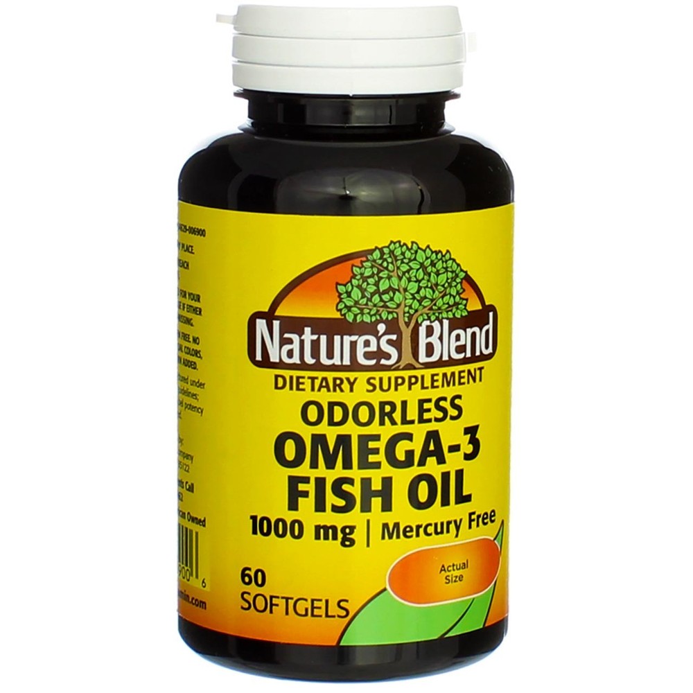 Nature's Blend Omega-3 Fish Oil Odorless Soft Gels 1000 MG 60 Ct
