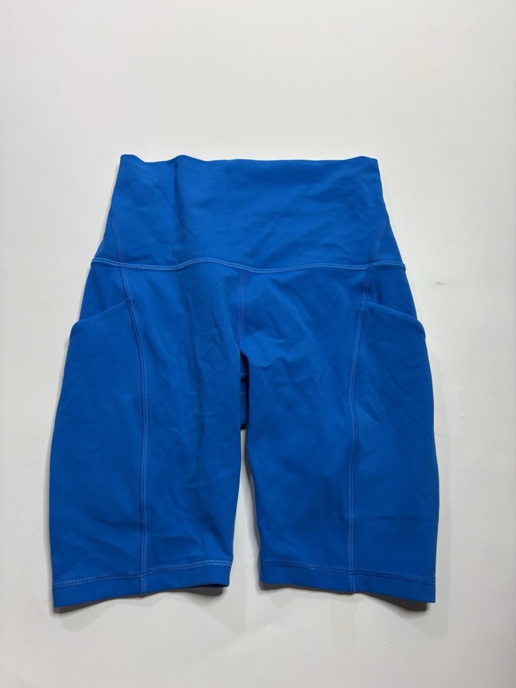 Lulomon Womens Blue Align Pockets Bike Shorts 8 Inch Inseam Size 4 Athleisure