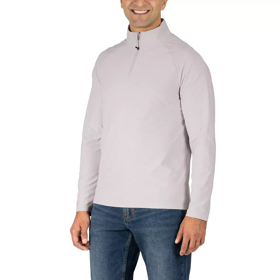 Gerry Men's Active Quarter Zip Regular Fit Top, Gray, Size XL
