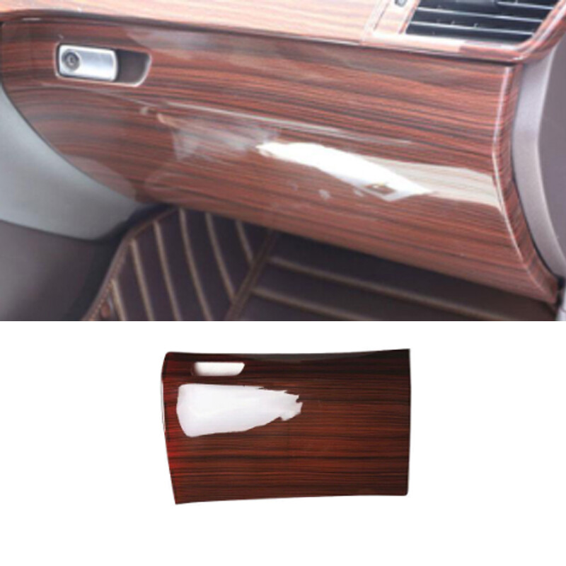 Brown Wood Grain Co-Pilot Storage Box Anti-Kick Cover For Benz GLE GLS 2016-2019