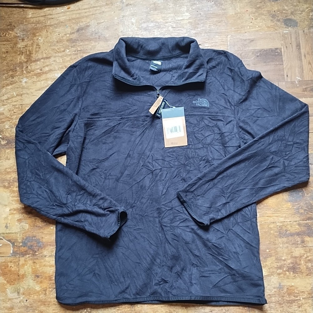 Mens North Face Glacier TKA 1/4 Zip Fleece Pullover Black Size Large Nwt New