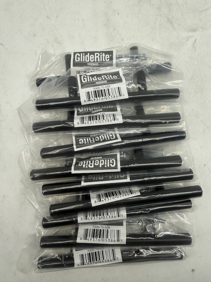 GLIDERITE 3 in. Matte Black Solid Handle Drawer Bar Pulls (10-Pack)