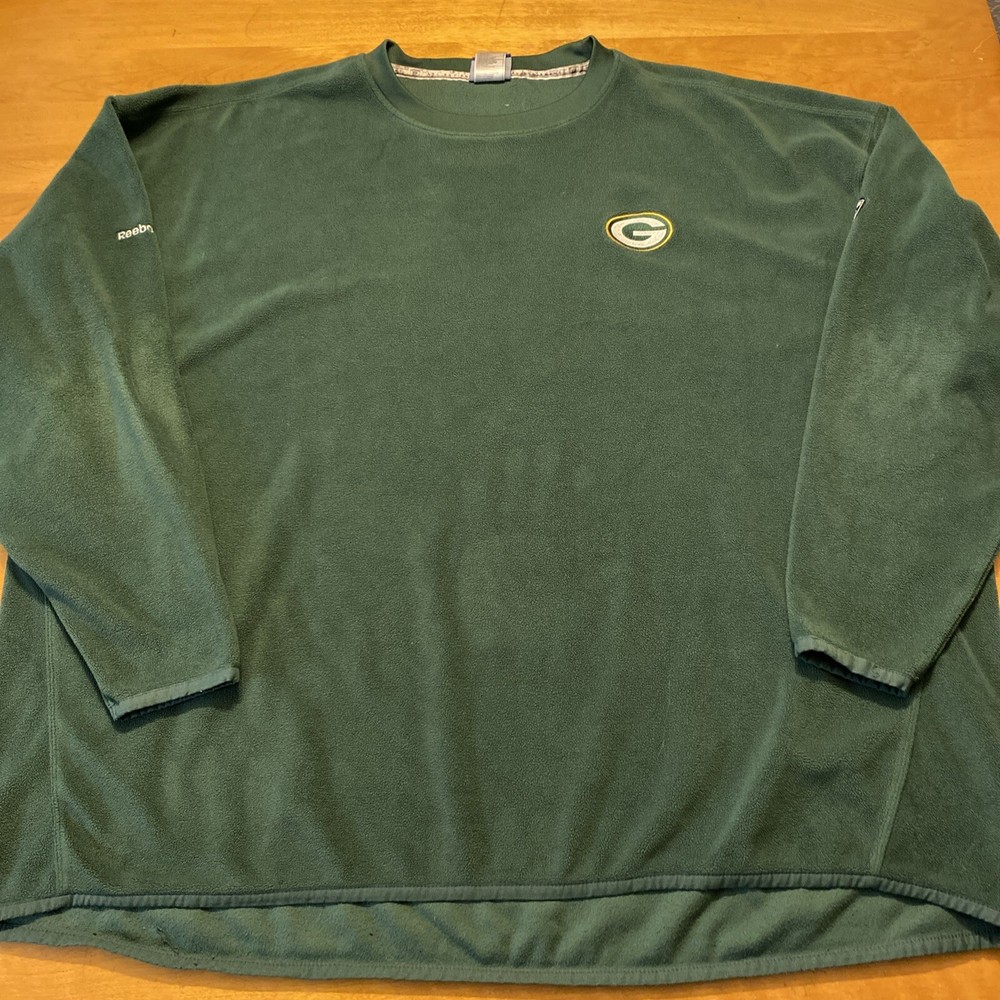 Men’s Reebok Onfield Green Bay Packers Green Fleece Crewneck Sweatshirt Size 4XL