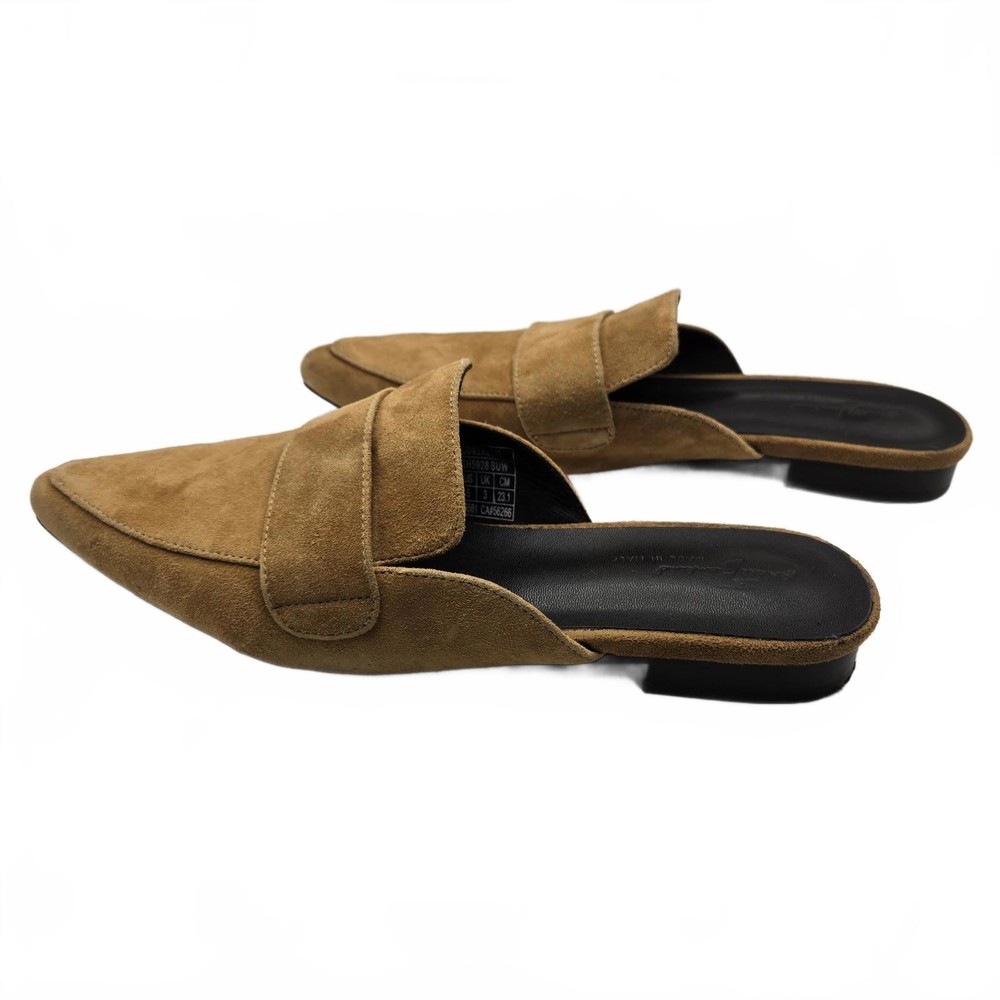 7 For All Mankind Pointed-Toe Mules Slip-On Loafers Tan Women's US Size 5