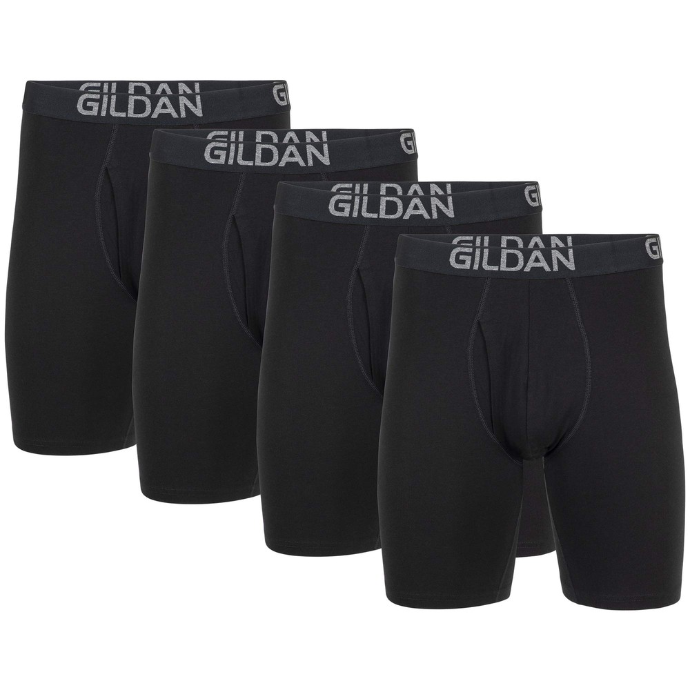 Men's Underwear Cotton Stretch Boxer Briefs, Multipack, Black Soot (4-Pack), ...